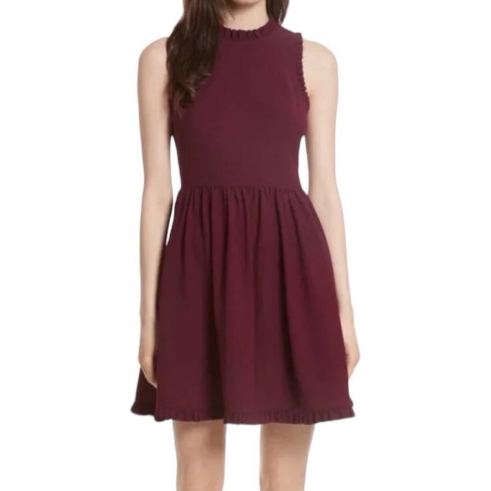 Kate Spade Burgundy Fit and Flare Dress - Size 8